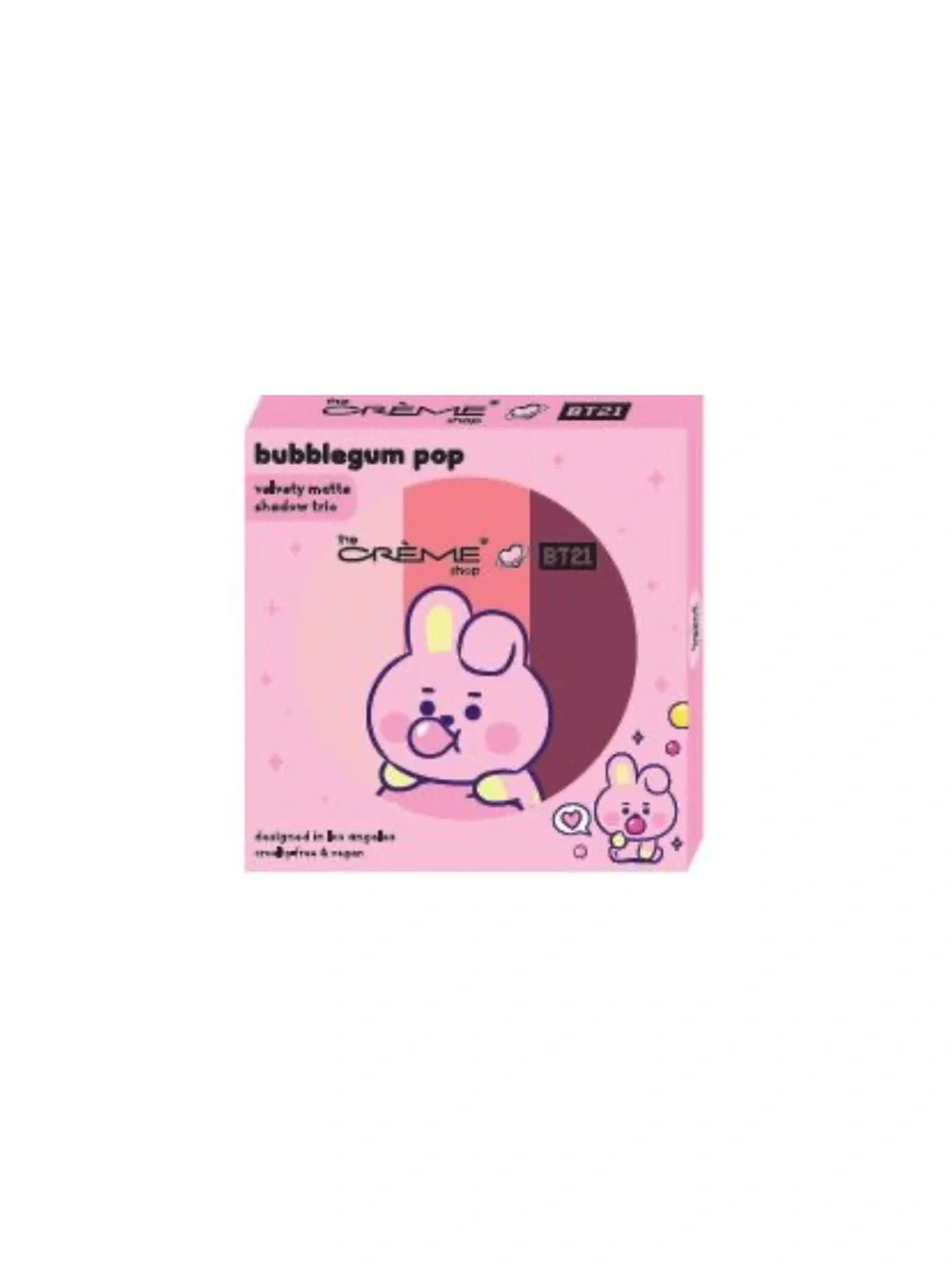The Crème Shop x BT21 Cooky Bubblegum Pop Matte Eyeshadow Trio New